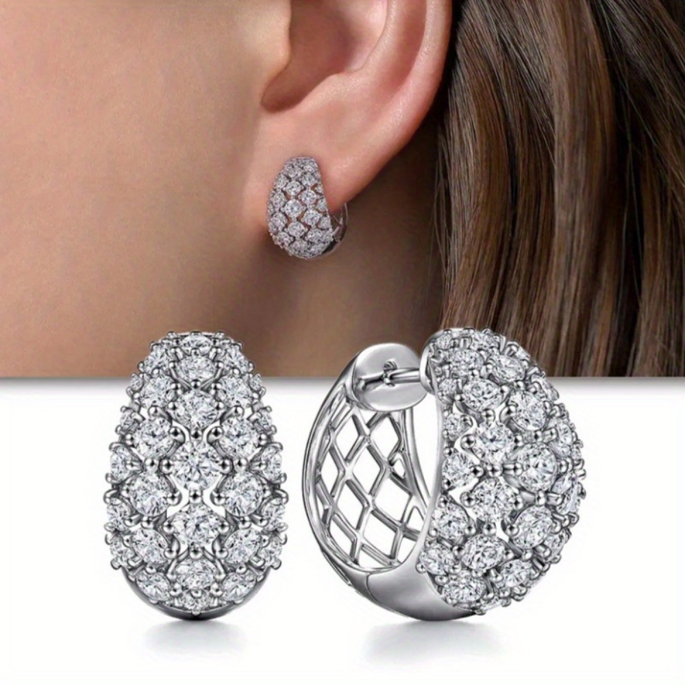 Earrings Mothers Day Gift Silver Crystal Cluster Stud Jewellery