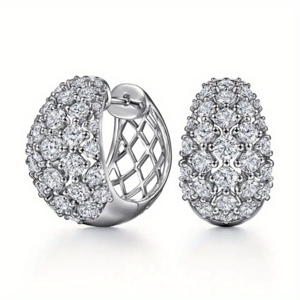 Earrings Mothers Day Gift Silver Crystal Cluster Stud Jewellery