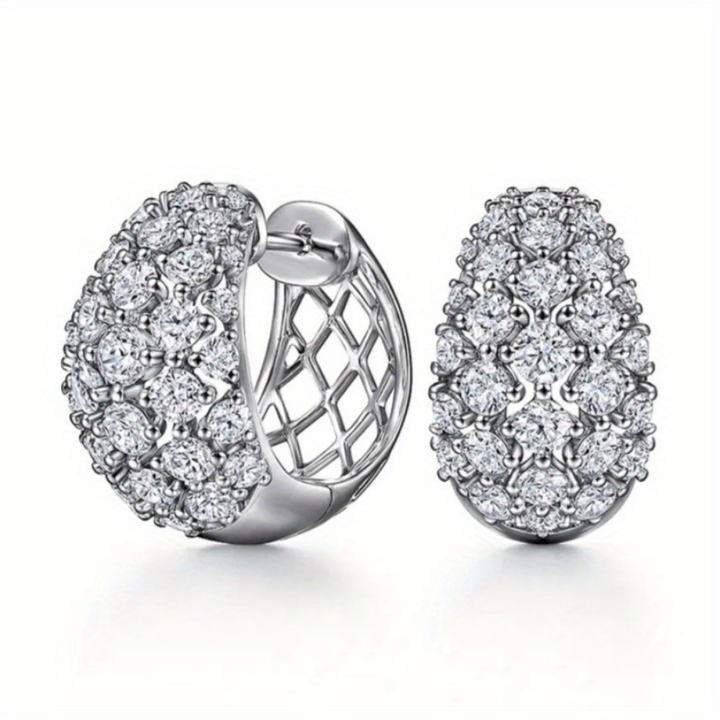 Earrings Mothers Day Gift Silver Crystal Cluster Stud Jewellery