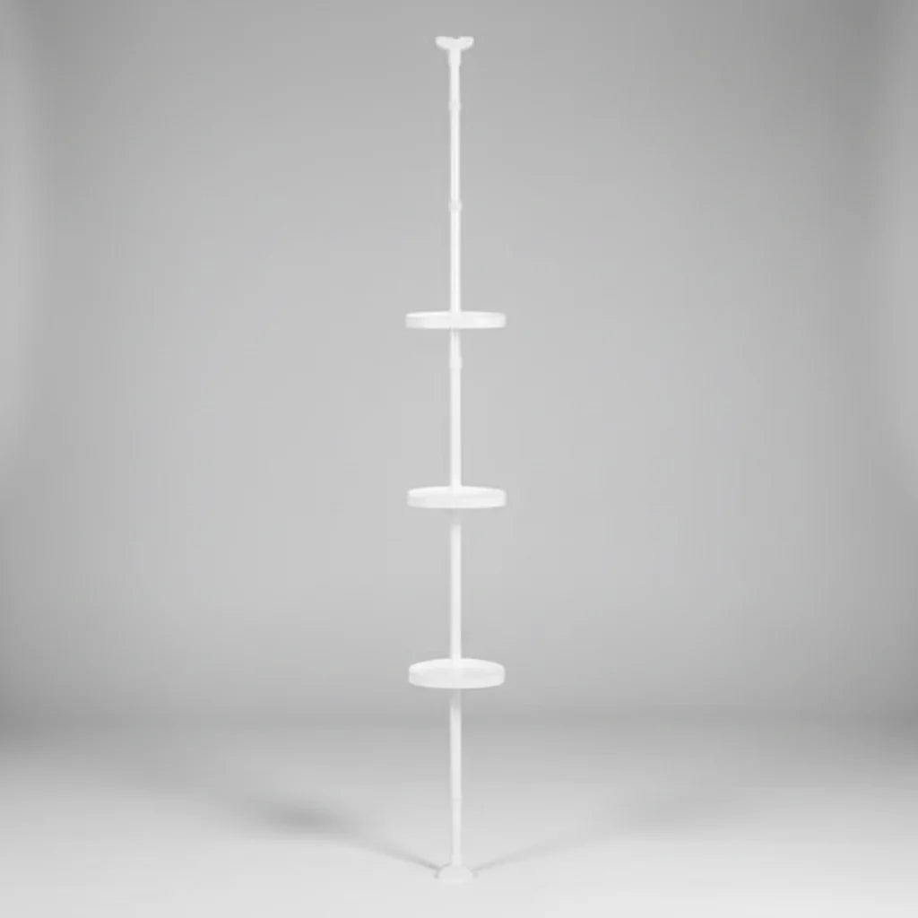 Shower Shelf Tension Pole Adjustable Corner Bathroom Storage Rack