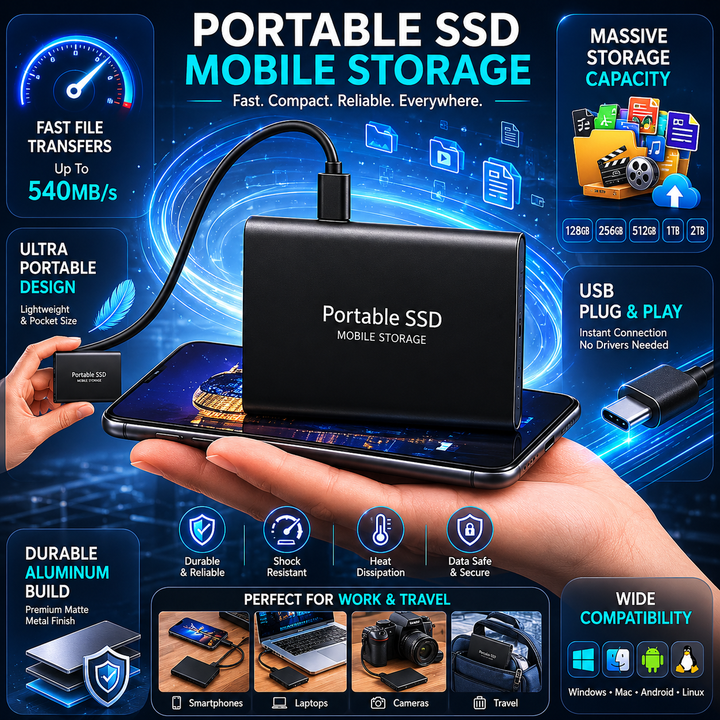 External Ssd Portable Mobile Storage Device Usb