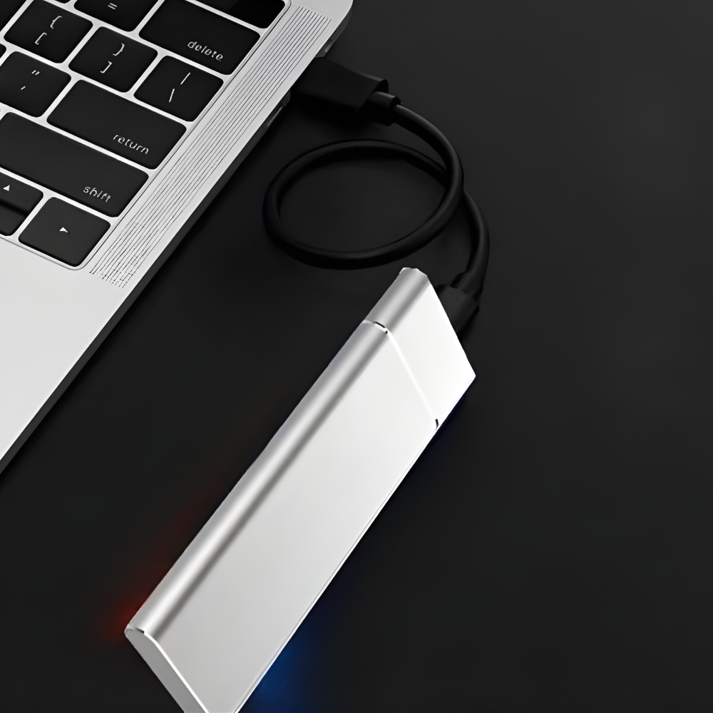 External Hard Drive Aluminum Portable Storage Device