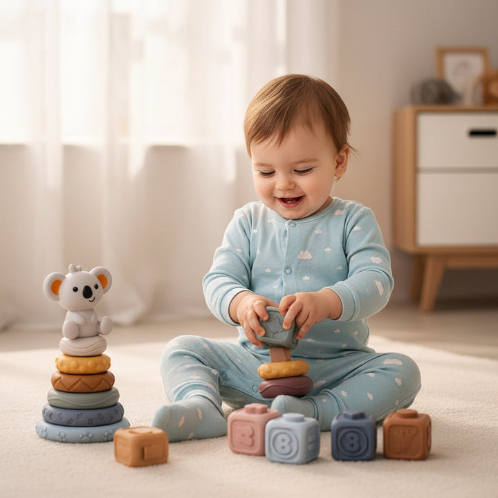 Baby Stacking Toy Sensory Teething Cubes Soft Educational Blocks