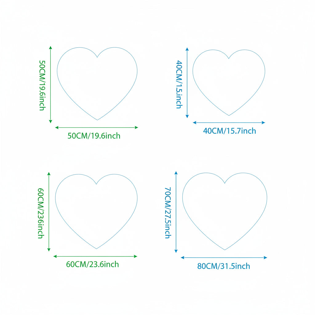 Area Rug Heart Shaped Plush Acrylic Indoor Floor Mat
