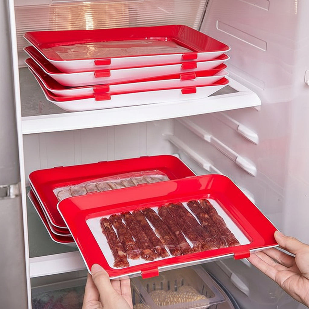 Food Storage Tray Reusable Elastic Seal Kitchen Freshness Container