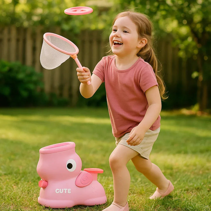Kids Toy Frisbee Launcher Net Game Active Catch Play Set