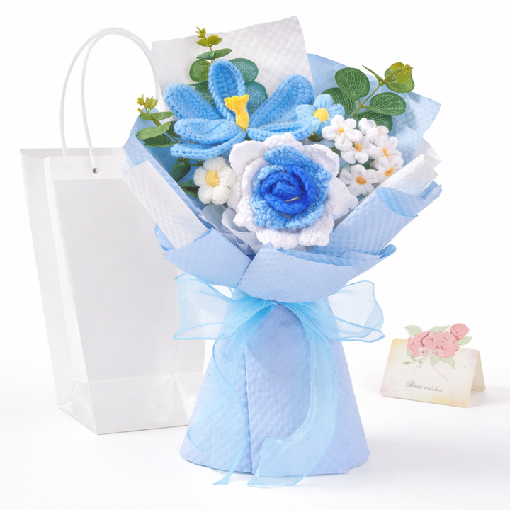 Flower Bouquet Mothers Day Gift Crochet Arrangement Home Decor