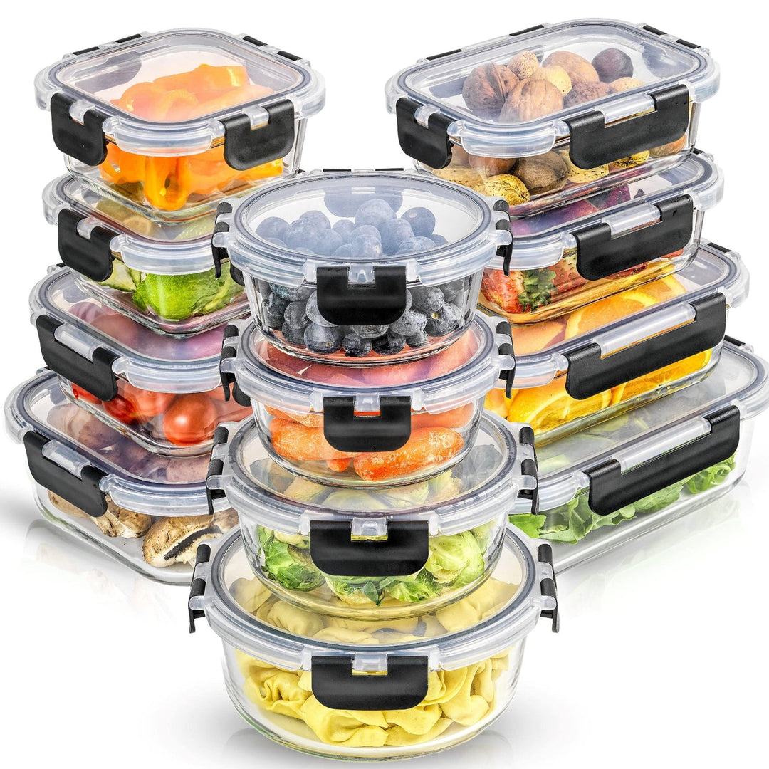 Food Containers Glass Airtight Set Meal Prep Storage Stackable