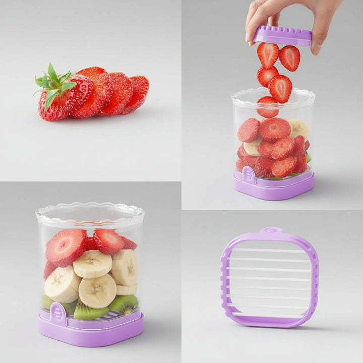 Fruit Slicer 8 Blades Easy Use Strawberry Cutter Fruit Salad