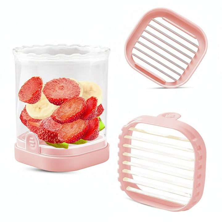 Fruit Slicer 8 Blades Easy Use Strawberry Cutter Fruit Salad