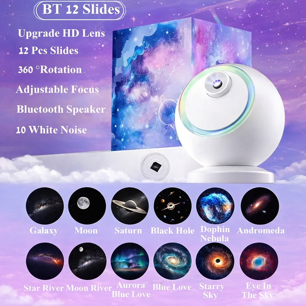 Star Projector Bluetooth Galaxy Night Light Rotating LED Lamp