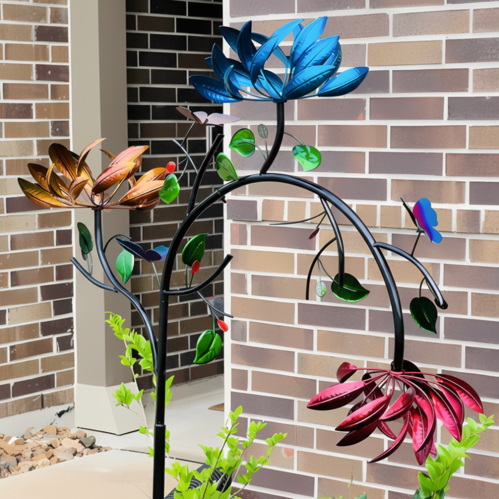 Wind Chime Outdoor colourful Garden Spinner Butterfly Design