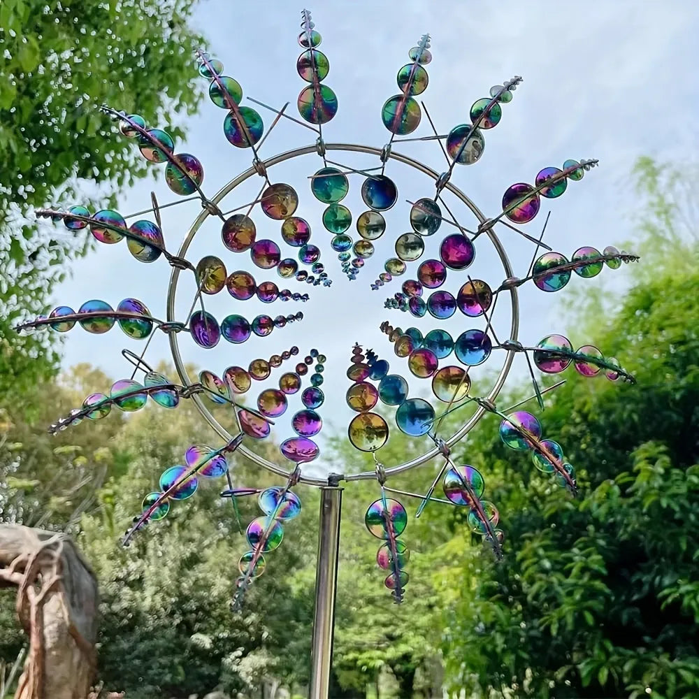 Garden Decor Metal Wind Spinner Outdoor Lawn Display