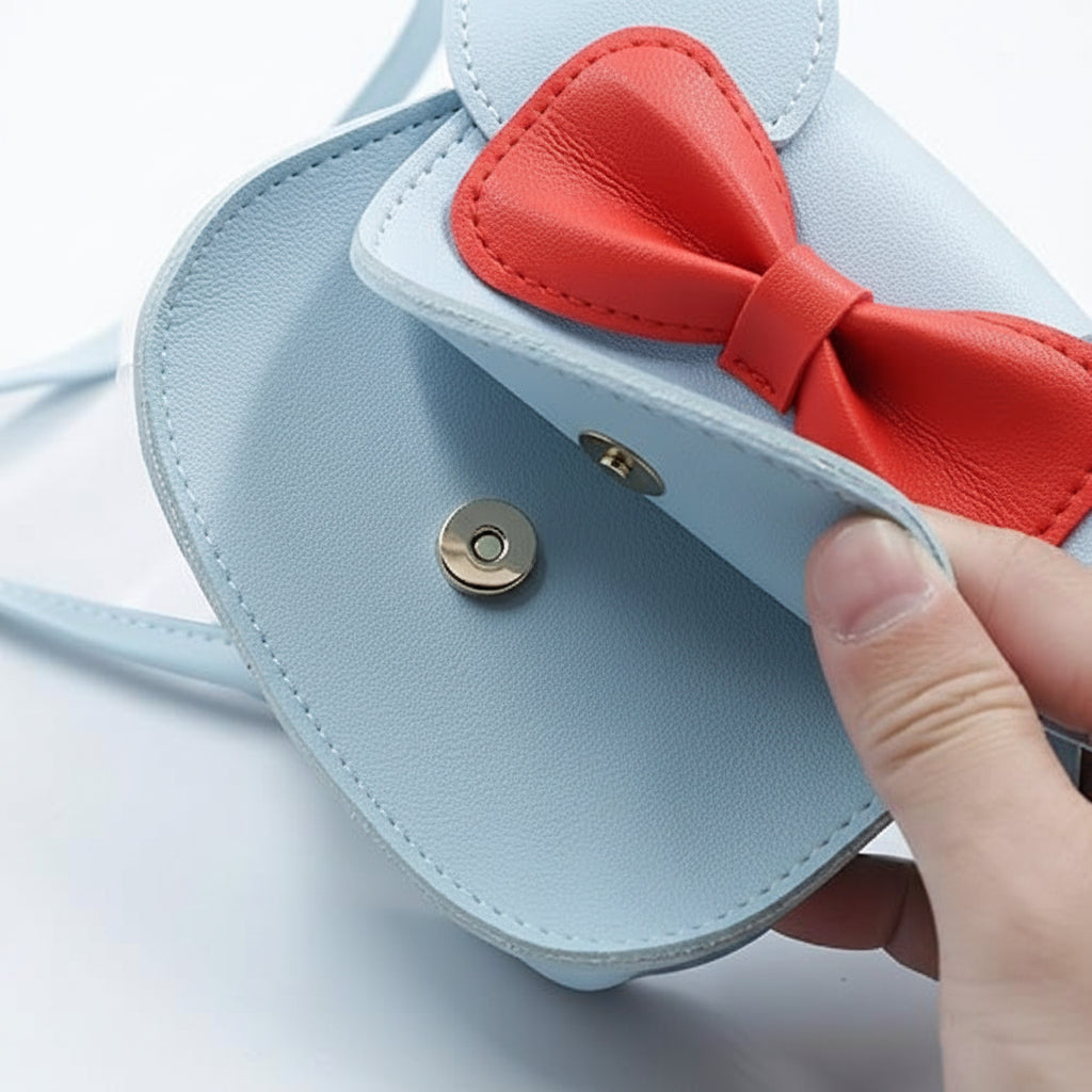 Girls Purse Cute Mouse Crossbody Bag Bow PU Mini Handbag