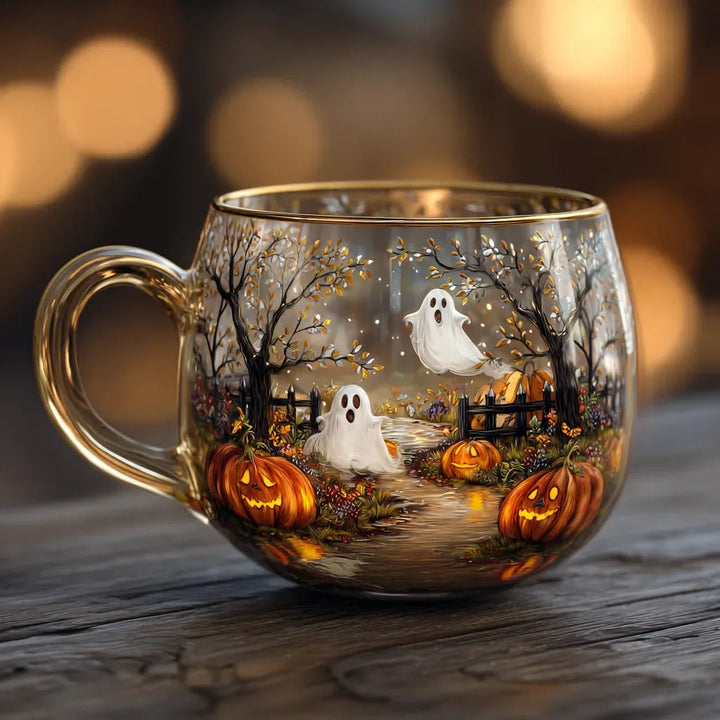 Christmas Glass Mug Winter Motifs Festive Hot Beverage Cup