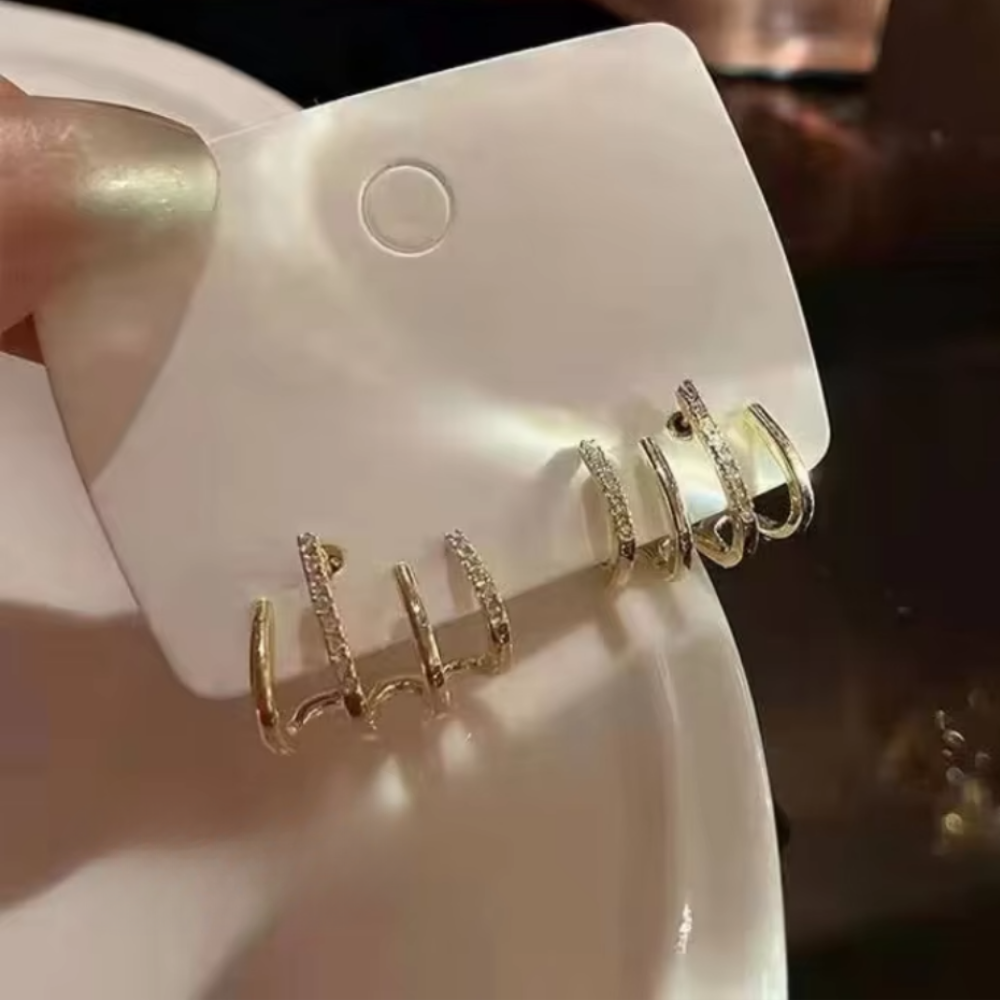 Earrings Mothers Day Gift Gold Hoop Layered Minimalist Jewellery