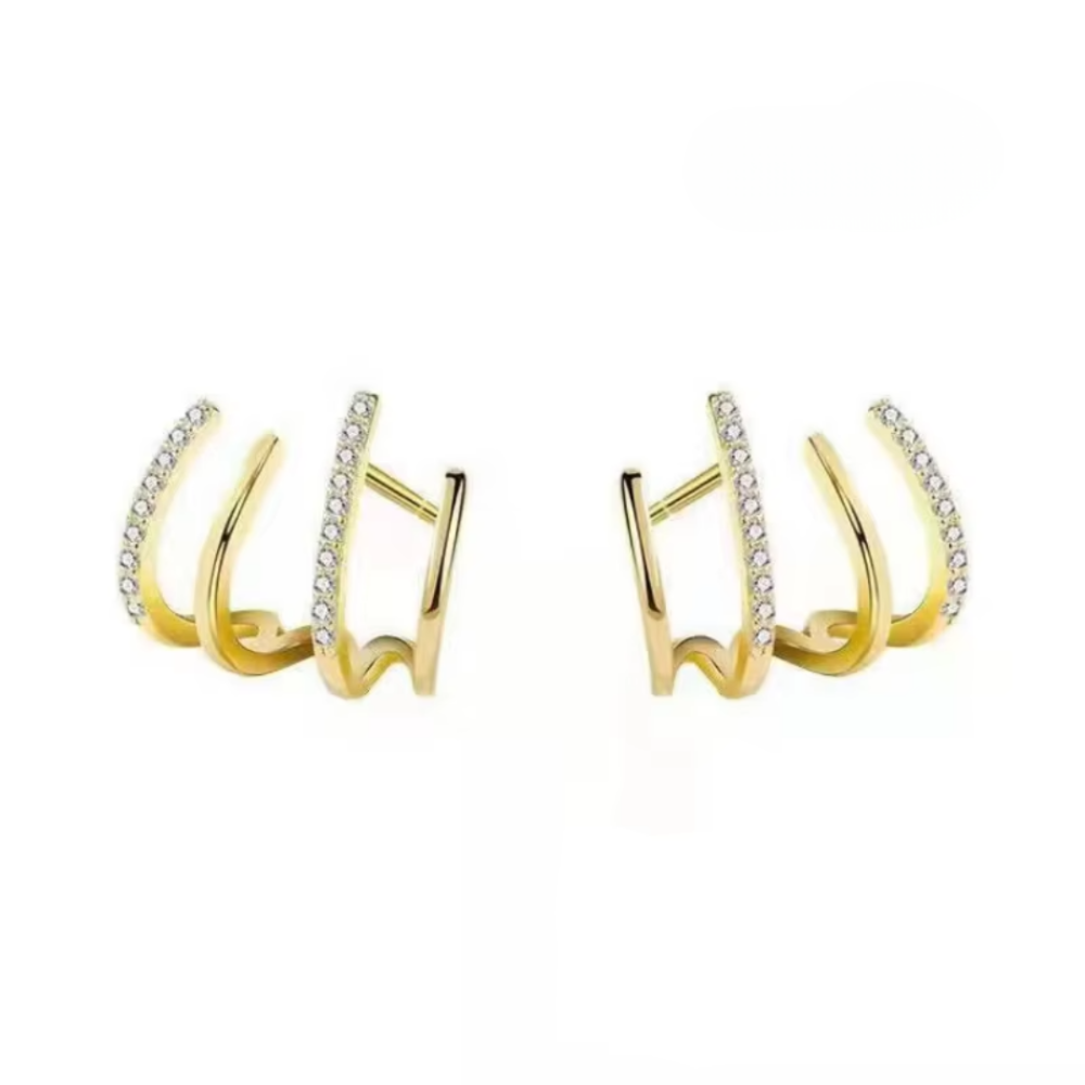 Earrings Mothers Day Gift Gold Hoop Layered Minimalist Jewellery