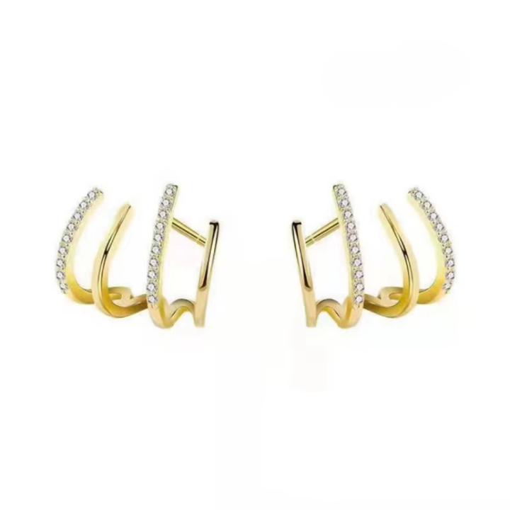 Earrings Mothers Day Gift Gold Hoop Layered Minimalist Jewellery