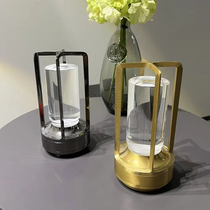 Table Lamp Modern Metal Cylinder LED Light Decor Accent