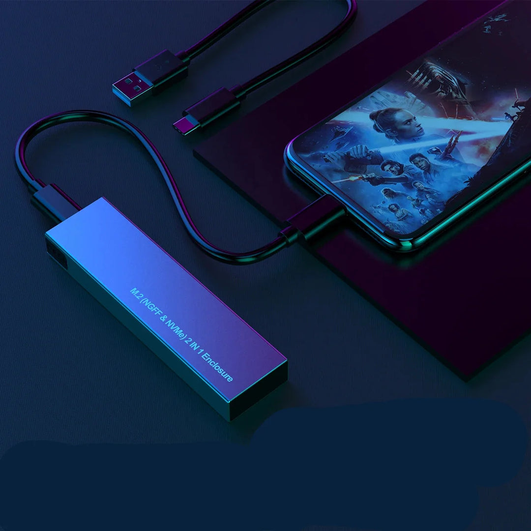 External Hard Drive Portable SSD USB C NVMe SATA Enclosure Case