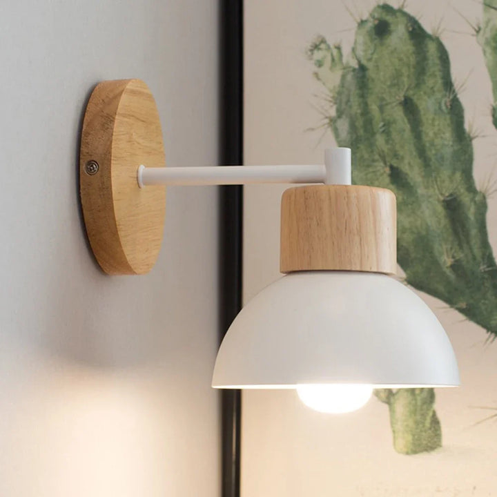 Wood &amp; Metal Wall Lamp | Modern Nordic Bedside Light