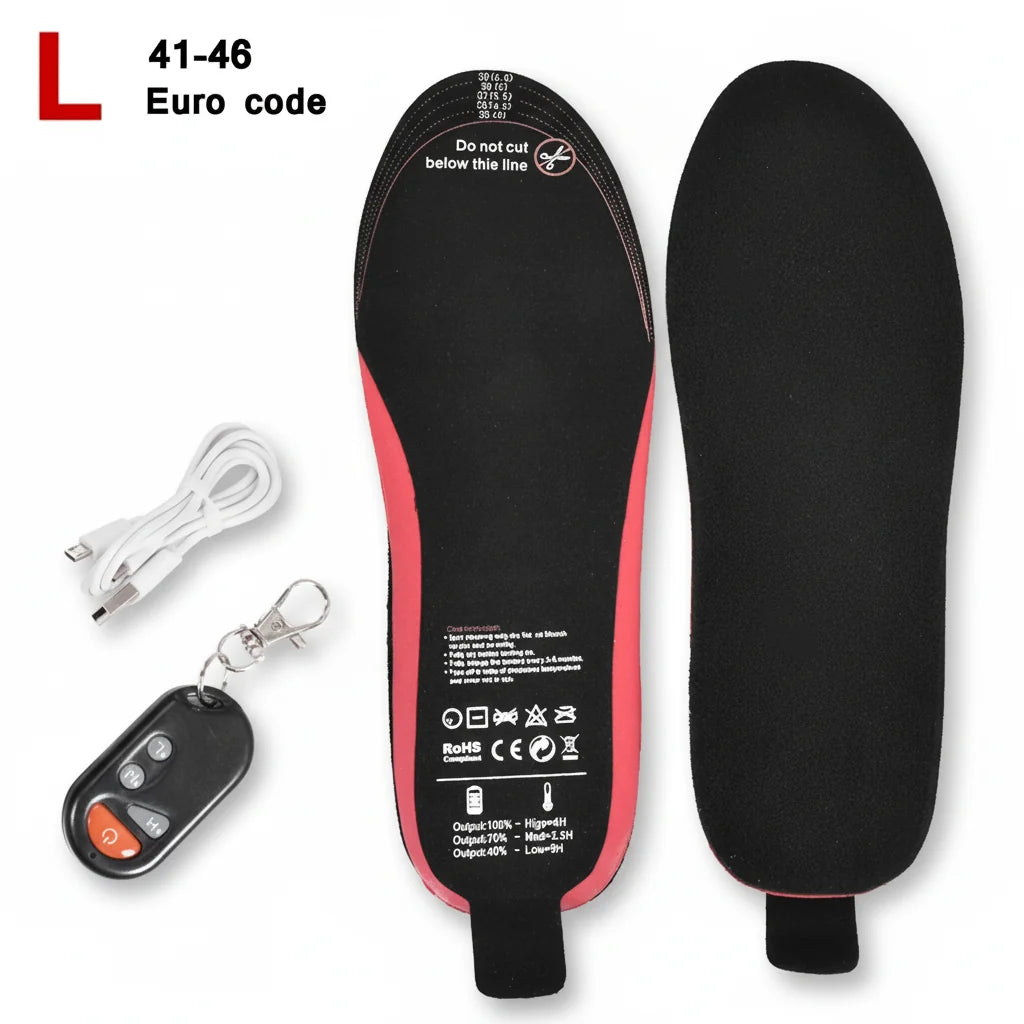 Heated Insoles Rechargeable Wireless Remote Winter Shoe Inserts