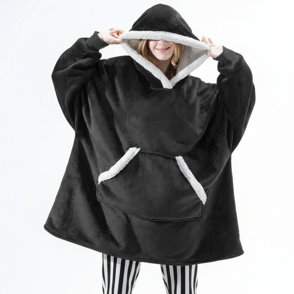 Wearable  Cozy Blanket Hooded Thick Warm Blanket