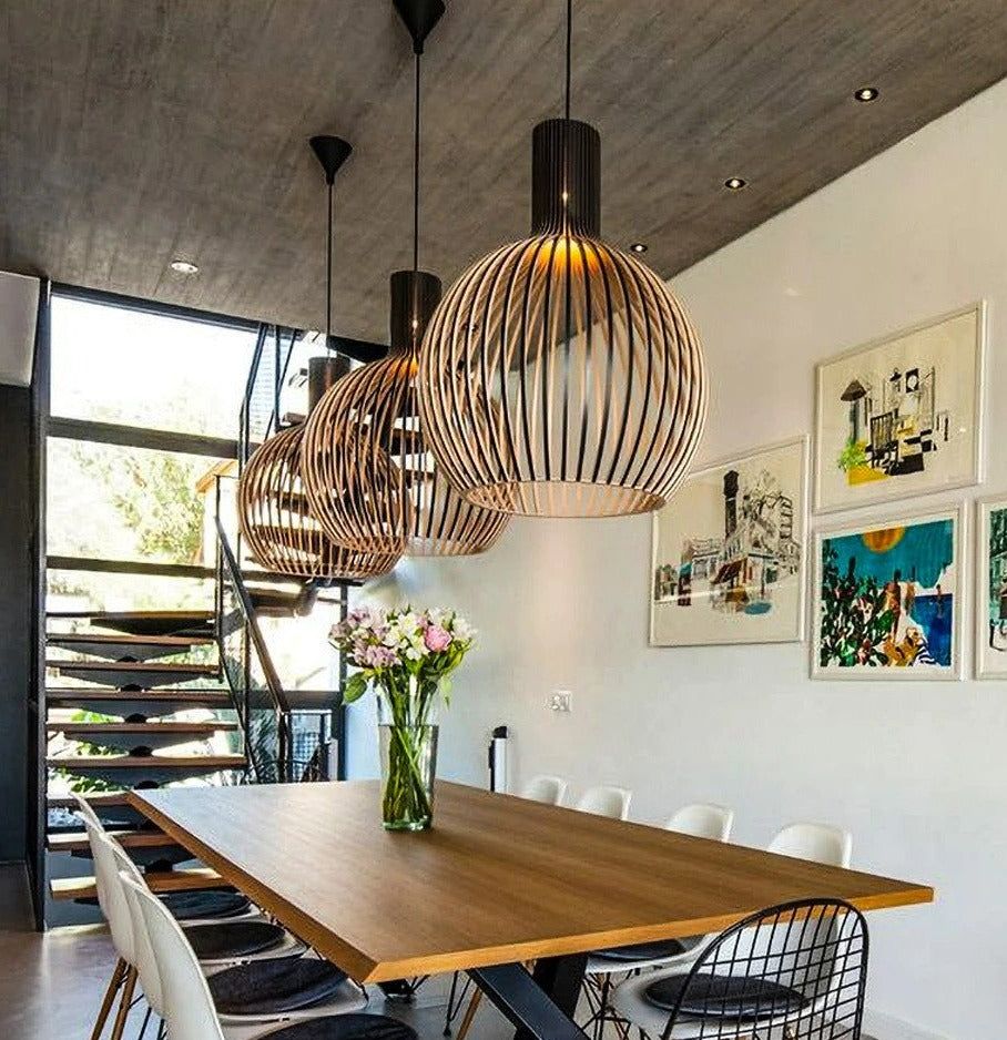 Handcrafted Wooden Pendant Light | Natural Scandinavian Design
