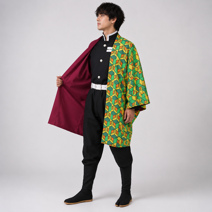 Halloween Costume Anime Haori Mask Cosplay Outfit