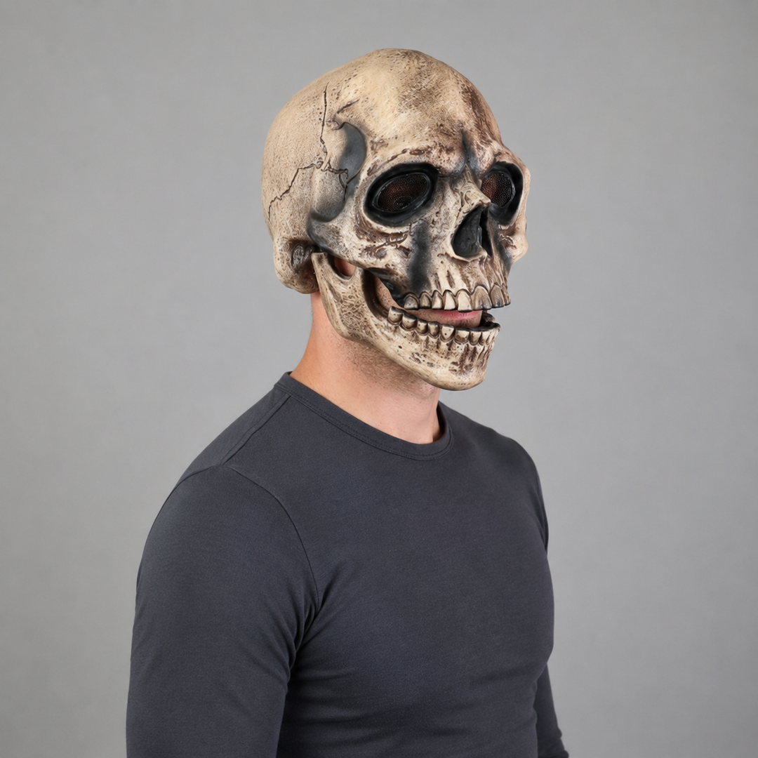 Halloween Costume Mask Skull Moving Jaw Cosplay Accessory