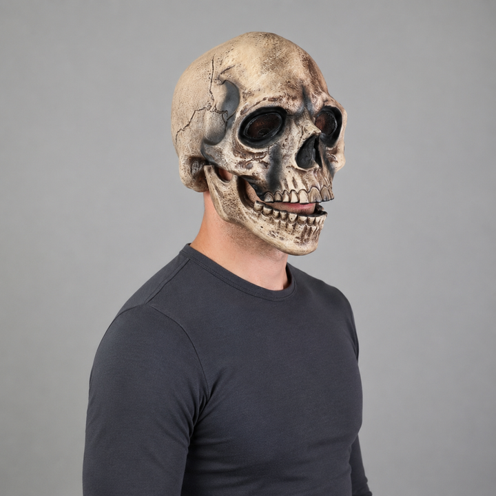 Halloween Costume Mask Skull Moving Jaw Cosplay Accessory