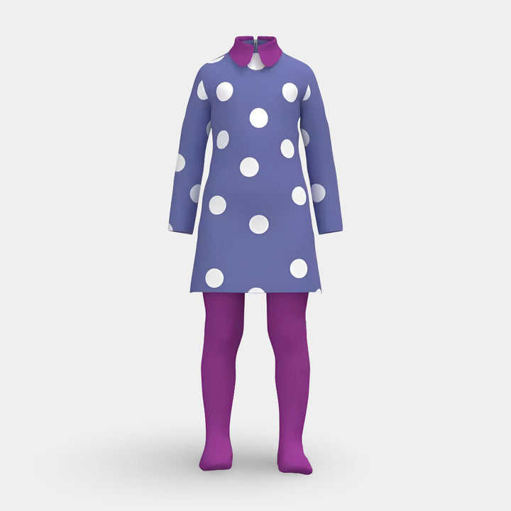 Halloween Costume Polka Dot Dress Wig Cosplay Outfit