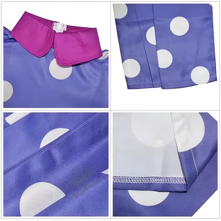 Halloween Costume Polka Dot Dress Wig Cosplay Outfit