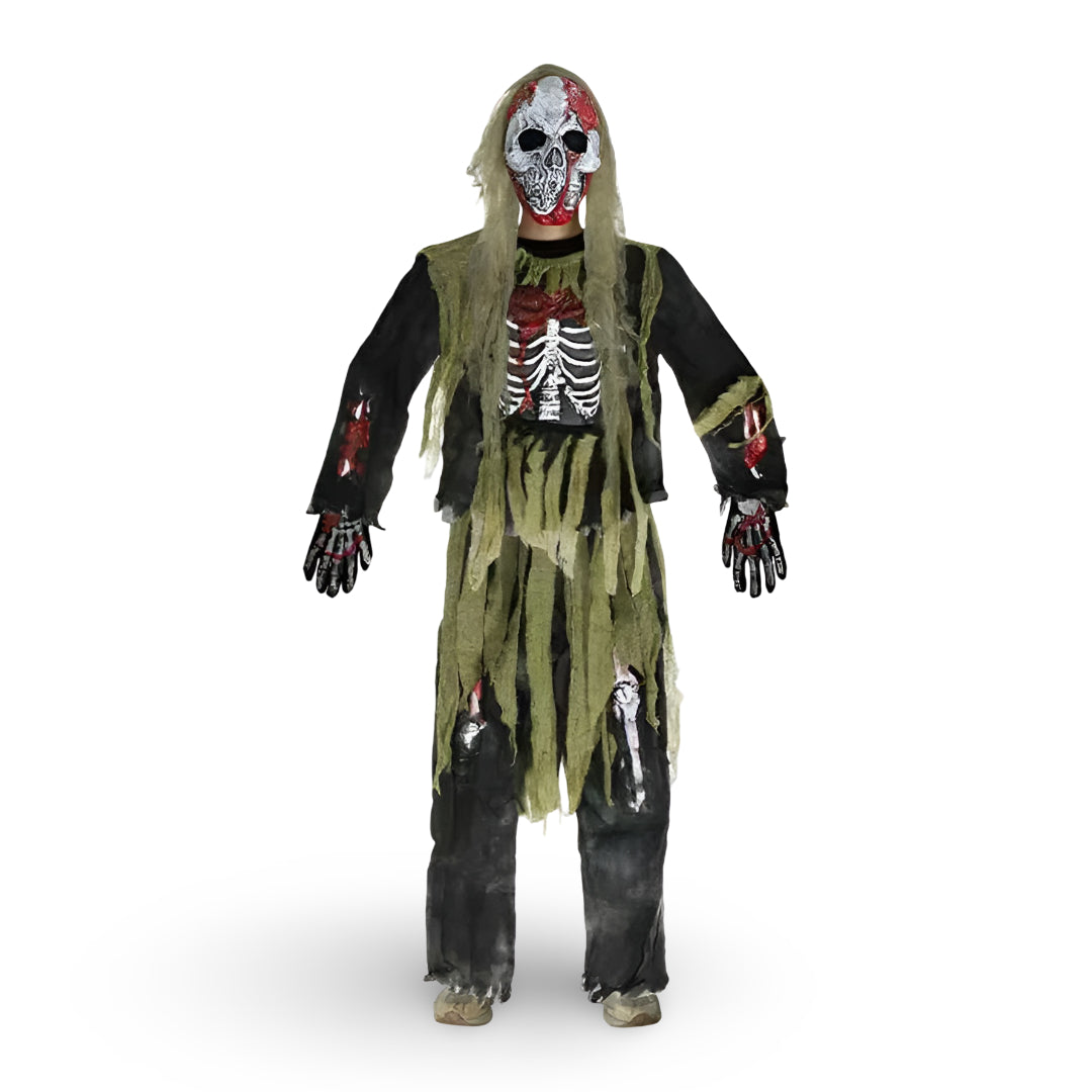 Halloween Costumes Skeleton Zombie Mask Outfit Set