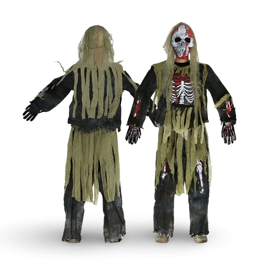 Halloween Costumes Skeleton Zombie Mask Outfit Set