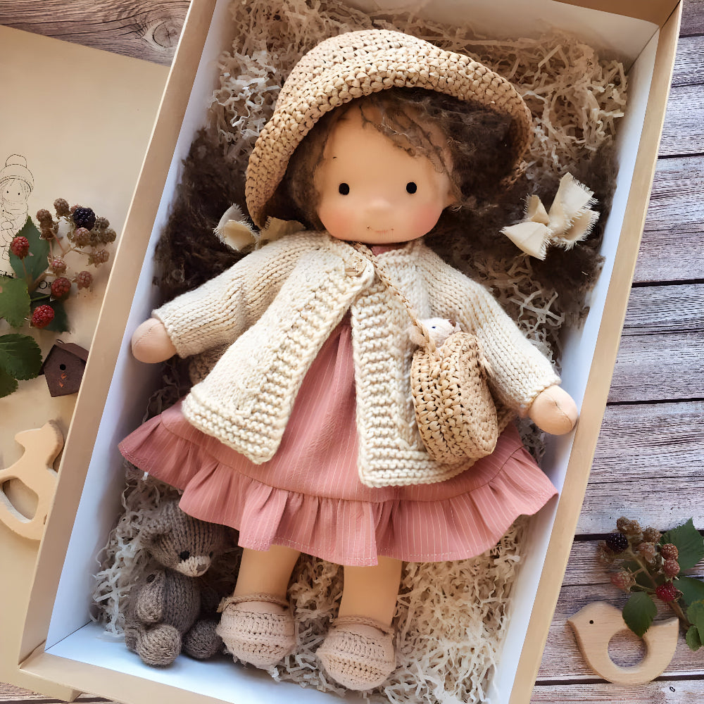 Doll Handmade Fabric Toy Imaginative Play Gift Box
