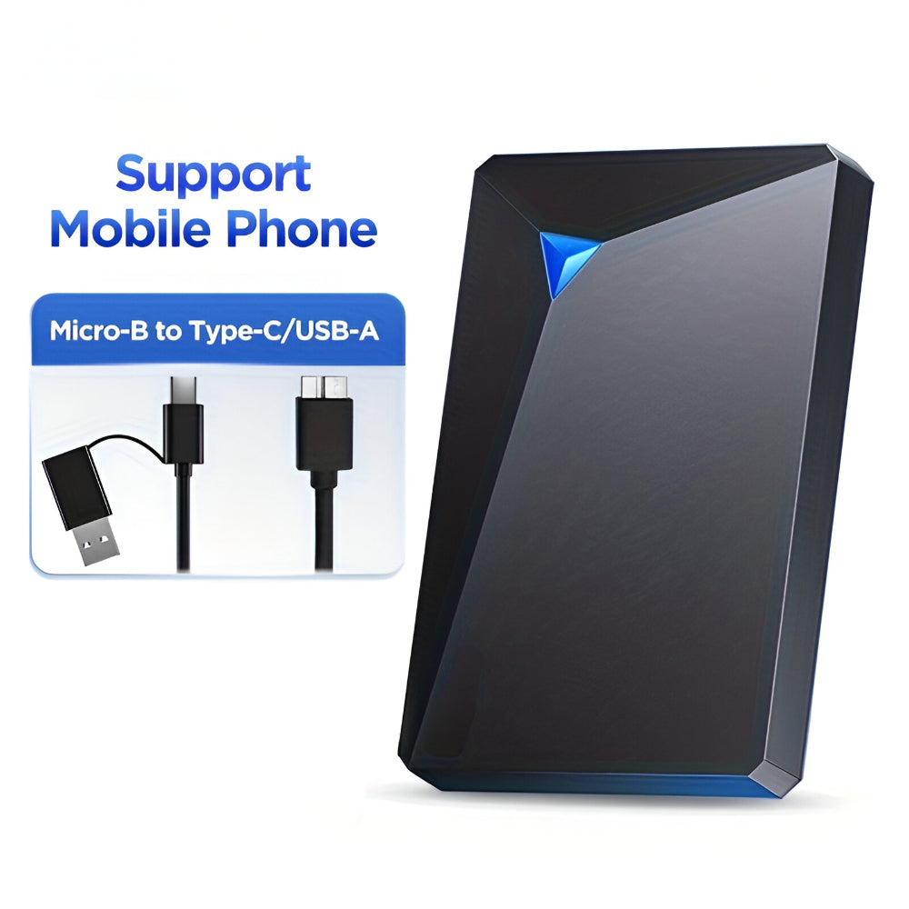 Hard Drive Portable External USB Storage Device Slim Design