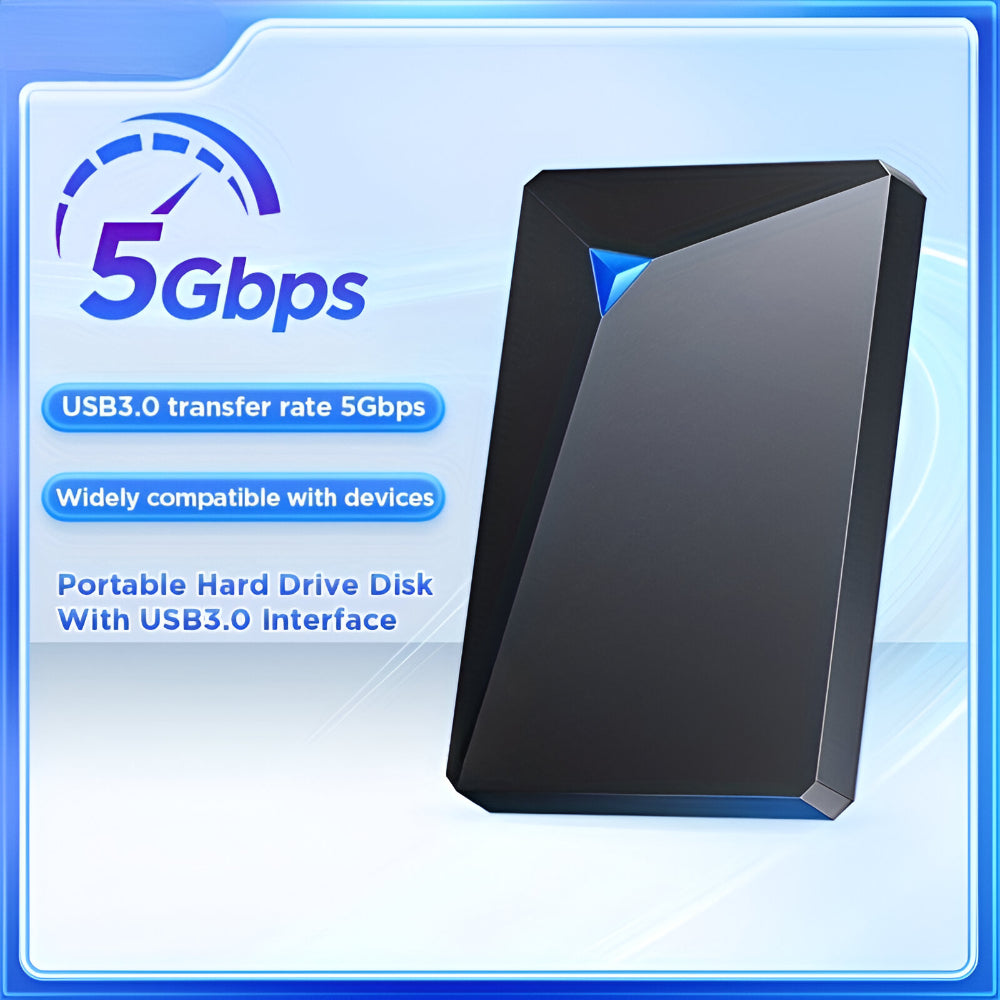 Hard Drive Portable External USB Storage Device Slim Design