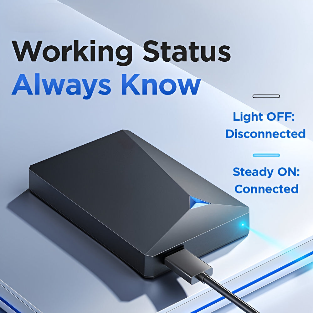 Hard Drive Portable External USB Storage Device Slim Design