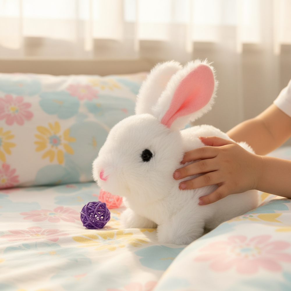 Realistic Plush Bunny Toy  Interactive Responsive Kids