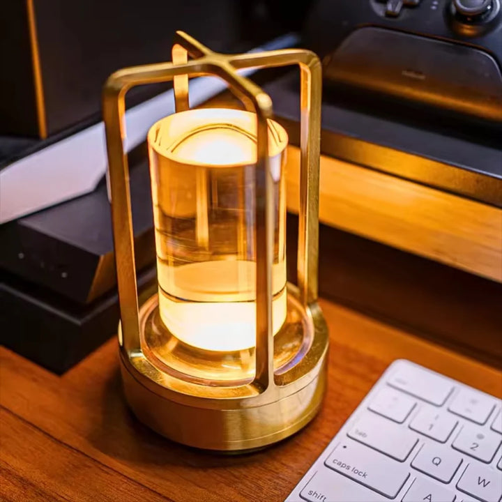 Table Lamp Modern Metal Cylinder LED Light Decor Accent