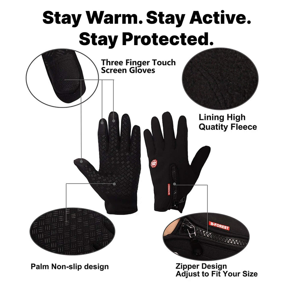 Winter Thermal Heated Gloves Touchscreen Outdoor Handwear