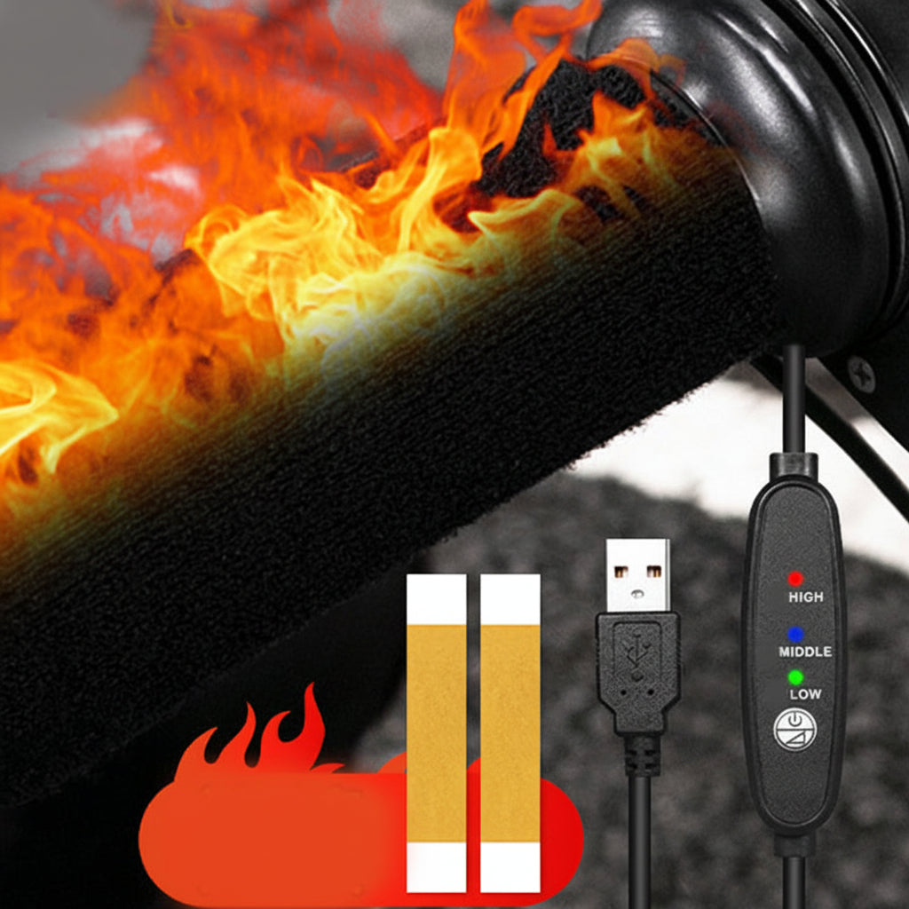 Heated Handlebar Grips Motorcycles USB Powered Temperature Control