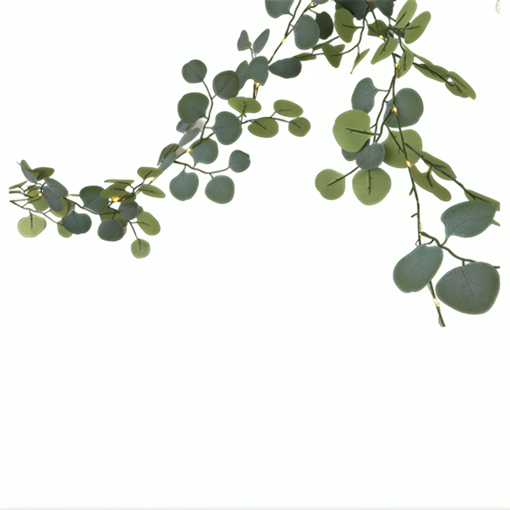 Home Decor LED Garland Eucalyptus Rattan Mantel Accent