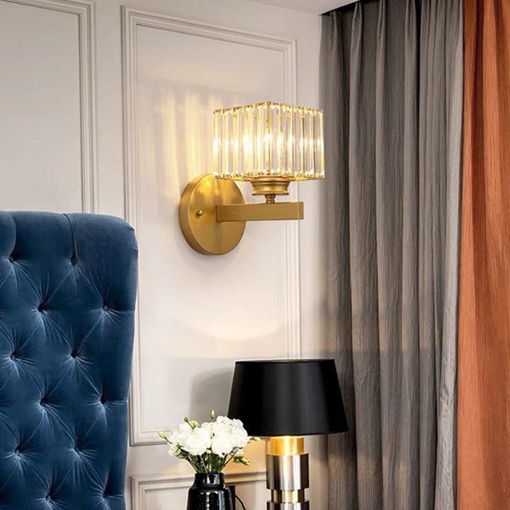 Crystal Wall Light | Modern Glass &amp; Iron Sconce