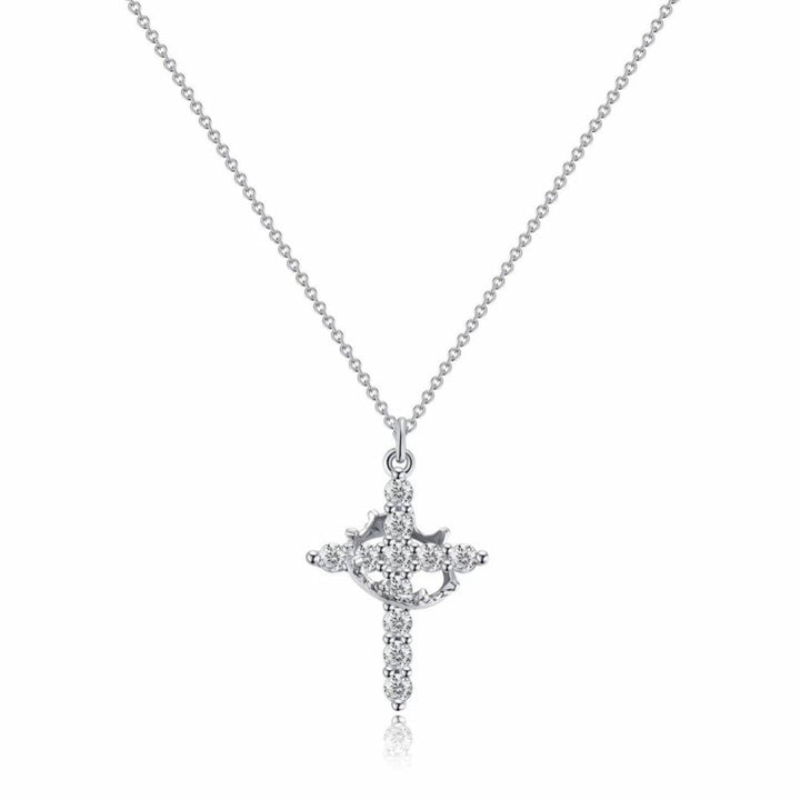 Necklace Cross Pendant Crown Mothers Day Faith Jewellery Gift