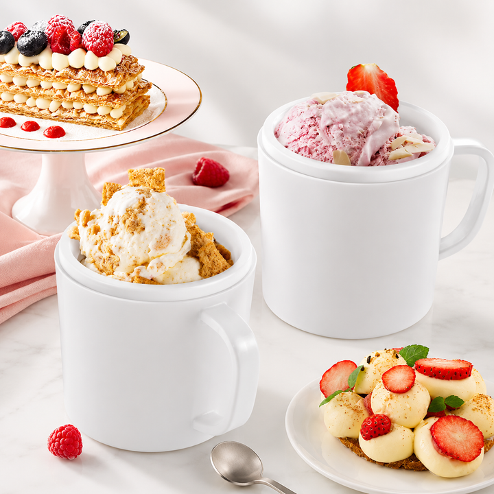 Ice Cream Maker Countertop Dual Bowl Frozen Dessert Machine