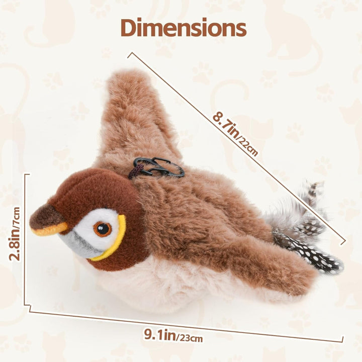 Cat Toy Interactive Bird Sound Flapping Rechargeable Pet Toy