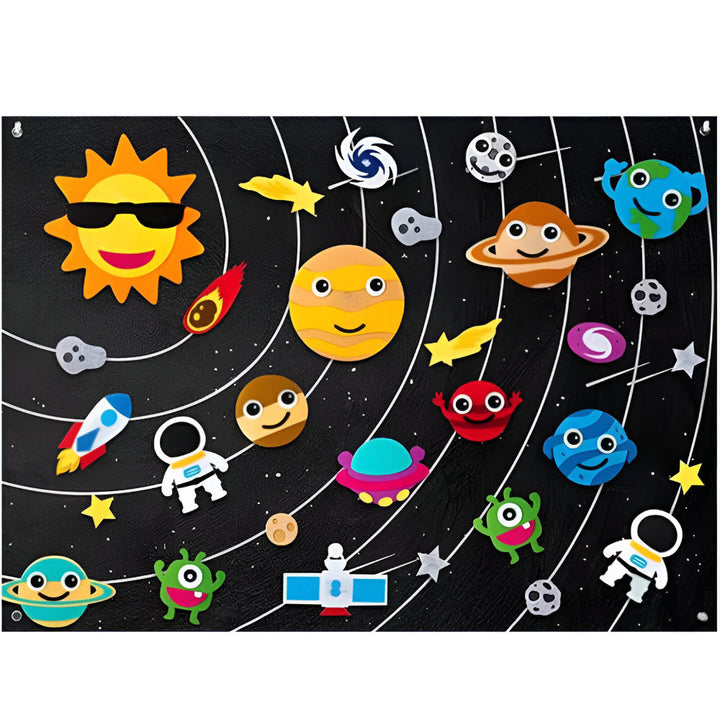 Wall Art Felt Board Interactive Kids Learning Display