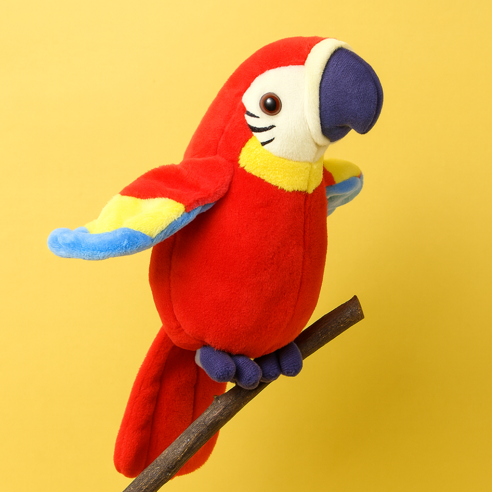 Toy Parrot Talking Plush Interactive Kids Learning Voice Repeat